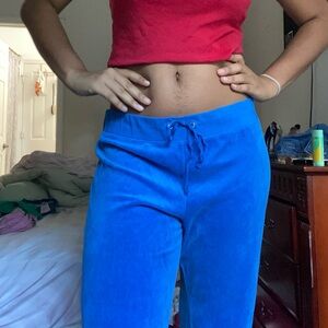 Blue velour pants